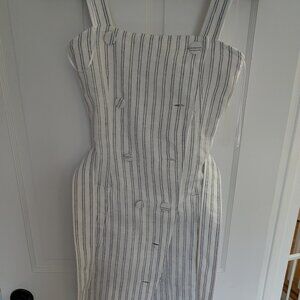 Altuzarra Audrey Striped Linen Midi Dress